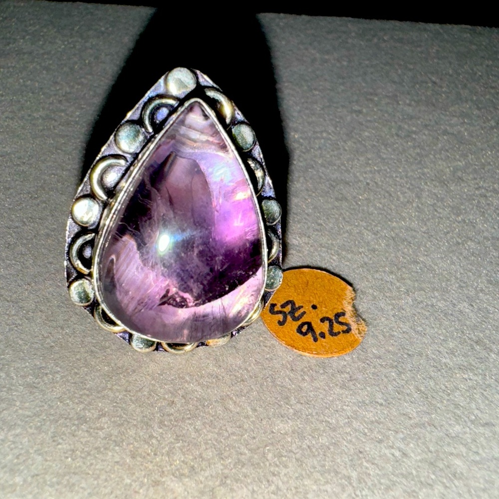 Hand Crafted Amethyst ring 925 Sterling Silver size 9.25